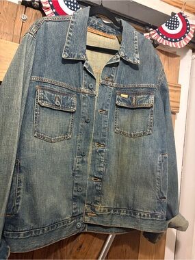 Timberland Denim Jacket with Red Patch Star